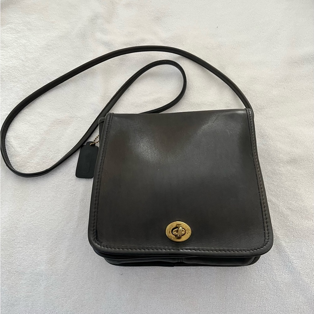 Vintage Coach Crossbody Black Leather